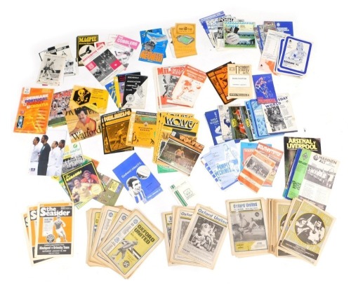 A quantity of football programmes, to include 1970s Oxford United, 1960s Port Vale, and other teams, etc.