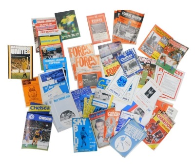 A quantity of football programmes, to include World Cup Official Tournament Programme 1970, England vs. Hungry 1981, vs. Brazil 1981, Denmark 1983, some 1960s Football League, etc.