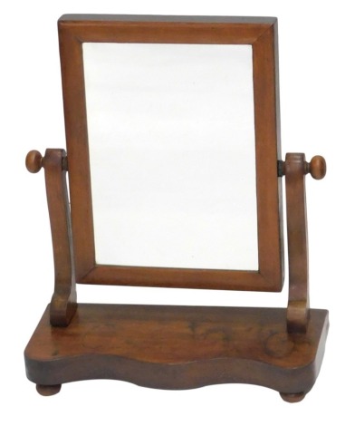 A 19thC mahogany swing frame dressing table mirror, with moulded front, 43cm high, 34cm wide, 14cm deep.