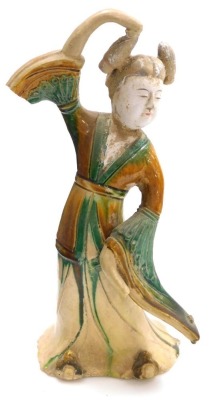 Six Chinese sancai glazed figures of dancers, in assorted poses, the tallest 30.5cm high. - 2