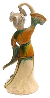 Six Chinese sancai glazed figures of dancers, in assorted poses, the tallest 30.5cm high. - 3