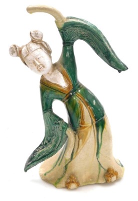 Six Chinese sancai glazed figures of dancers, in assorted poses, the tallest 30.5cm high. - 17