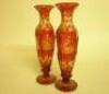 A pair of late 19thC Bohemian ruby flash vases - 2