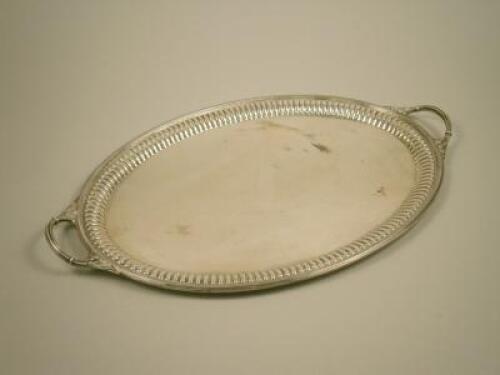 A Victorian oval silver two handled tray