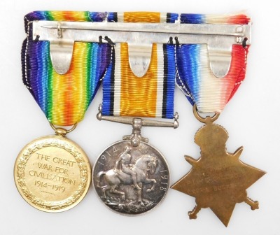 A WWI medal trio, comprising 1914-15 Star, 1914-18 British War medal and Victory medal, inscribed to 2961 Pte. E V Cordery, Oxfordshire and Buckinghamshire Light Infantry. - 2