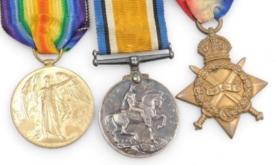 A WWI medal trio, comprising 1914-15 Star, 1914-18 British War medal and Victory medal, inscribed to Sr-2393 Cpl. W Rawlings, Royal Artillery, together with photographs and documentation including original carbon copy letter dated 29th June 1916 giving de - 2