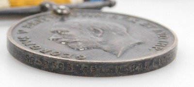 A WWI medal trio, comprising 1914-15 Star, 1914-18 British War medal and Victory medal, inscribed to Sr-2393 Cpl. W Rawlings, Royal Artillery, together with photographs and documentation including original carbon copy letter dated 29th June 1916 giving de - 5