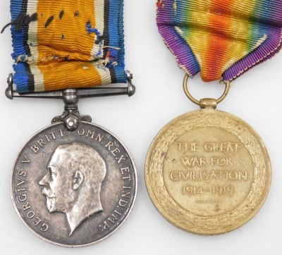 A WWI medal pair, comprising 1914-18 British War medal and Victory medal, inscribed to 3400 Tpr. E Winterbourne, 2nd Lifeguards, and with handwritten and facsimile documentation. - 3