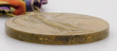 A WWI medal pair, comprising 1914-18 British War medal and Victory medal, inscribed to 3400 Tpr. E Winterbourne, 2nd Lifeguards, and with handwritten and facsimile documentation. - 5