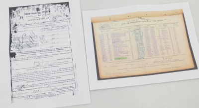 WWI and WWII associated medal groups, comprising 1914-18 British War medal and Victory medal, inscribed to 4468 Pte. J Willoughby, Lincolnshire Rgt., and WWII Defence medal, inscribed to 4468 Pte. J Willoughby, Lincolnshire Rgt., with miniature group, (so - 12