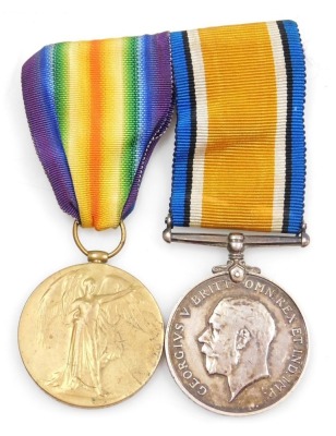 A WWI medal pair, comprising 1914-18 British War medal and Victory medal, inscribed to Pte. F G Punter, Royal Warwickshire Rgt.