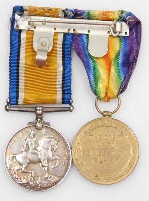 A WWI medal pair, comprising 1914-18 British War medal and Victory medal, inscribed to Pte. F G Punter, Royal Warwickshire Rgt. - 2