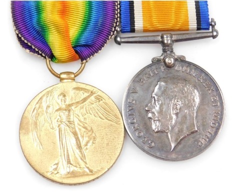 A WWI medal pair, comprising 1914-18 British War medal and Victory medal, inscribed to 47548 Pte. A M Bennett, Lancashire Fusiliers.