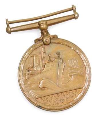 A 1914-18 Mercantile Marine medal, inscribed to Howard Kendall, lacking ribbon. - 2