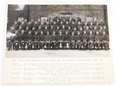 A WWII medal group, comprising 1939-45 British War medal, 1939-45 Star and the France and Germany Star, as issued to 6856342 C E L Spoor, with two dog tags and 150th Field Regiment Royal Artillery photograph April 1944, and two dog tags (son of Pte. J Spo - 5