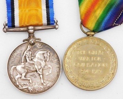 Two WWI bronze death plaques and a medal pair, the two plaques named to brothers John and William Peate, and the medal pair comprising British War medal and Victory medal to 10261 Pte. E Peate, Machine Gun Corps. - 3