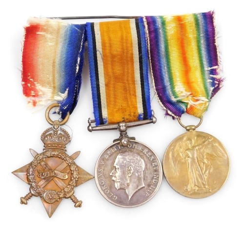 A WWI medal trio, comprising 1914-18 British War medal, 1914-15 Cross and Victory medal, inscribed to Cpl. S Ogilvie, 4th SAH and 5th Infantry.