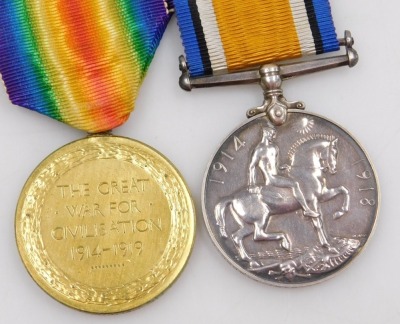 A WWI medal pair, comprising 1914-18 British War medal and Victory medal, inscribed to 232754 Pte. J Witham, with original OHMS postal packaging. - 3