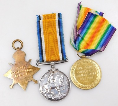 A WWI medal trio, comprising 1914-18 British War medal and Victory medal, and 1914-15 Star, inscribed to 2066 Pte. G Burton, RAMC. - 2