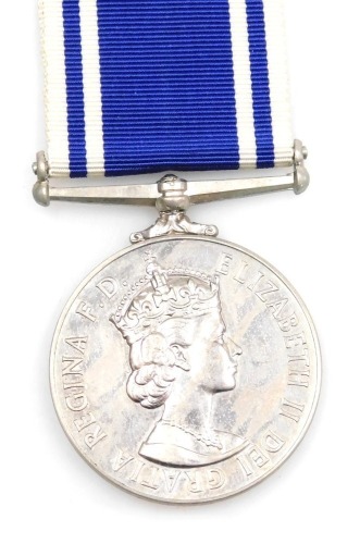 A Queen Elizabeth II Police Long Service and Good Conduct Medal, inscribed Constable Ronald A Fowers.