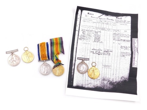 A collective lot of WWI medals, including BWM inscribed Cpl. SG Brazell, RAF, a medal pair inscribed K43616 FR Brookes, Stoker, Royal Navy, a medal pair inscribed 110104 Gnr. JE Gorst, Royal Artillery and an unnamed Victory medal.