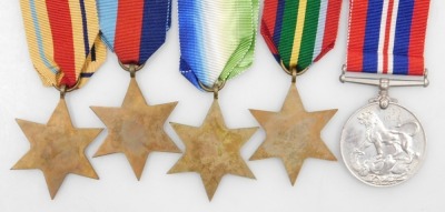 A WWII medal group, comprising 1939-45 British War medal with mentioned in despatches oak leaf insignia, Pacific Star, Africa Star (North Africa 1942-43 clasp), 1939-45 Star and Atlantic Star, with certificate of service and Kings Order for MID to Leading - 3