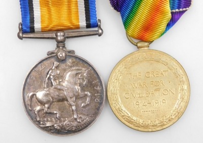 Two WWI medal pairs, both comprising 1914-18 British War medal and Victory medal, one pair inscribed to 3262 Pte. F Thomas, Monmouth Rgt., and the other pair to his brother 5495 AS GE Thomas, RAMC. - 3