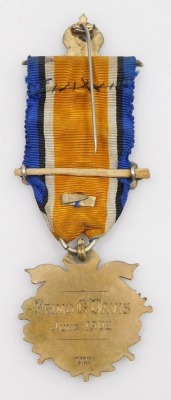 A Royal United County banner jewel, with Royal Sandhurst Past Chair clasp and RAOB hanger, having enamelled decoration to the medallion and inscribed verso Primo G Davis, June 1902. - 2