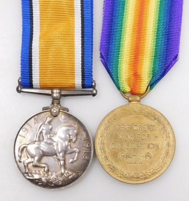 A WWI medal pair, comprising 1914-18 British War medal and Victory medal, inscribed to 202034 Pte. J Broome, Lancashire Rgt., both with replacement ribbons, and facsimile documentation. - 3