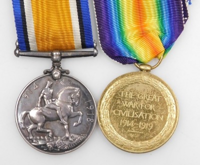 A WWI medal pair, comprising 1914-18 British War medal and Victory medal, inscribed to 51626 Pte. GAV McKeon, The Queen's Rgt. - 3