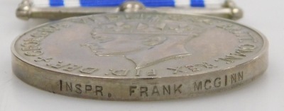 A George VI Police Long Service and Good Conduct Medal, with miniature and Elizabeth II Coronation medal 1953, the Police medal inscribed to Inspr Frank McGinn. - 3