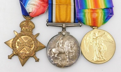 WWI medal trio, comprising 1914-18 British War medal, 1914-15 Star and Victory medal, inscribed to 17984 Pte R Harvey Lincolnshire Regiment (7th Bn), with postal envelope and Record Office letter, and with facsimile details and additional casualty detail - 2