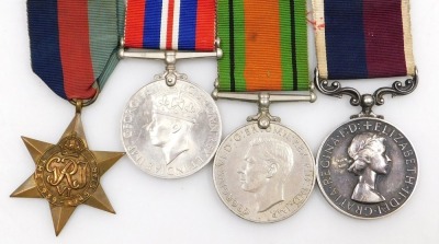 A WWII and later RAF medal group, comprising 1939-45 British War medal, 1939-45 Star, Defence medal and Elizabeth II Royal Air Force Long Service and Good Conduct medal, inscribed to 1299487 Sgt LEE (Leonard Edwin Ernest) Boulton, with later printed docum - 2