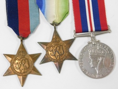 A WWI and WWII BEM medal group, comprising George V British Empire medal, 1914-18 British War medal (un-named) and Victory medal, Mercantile Marine medal, inscribed to William Galyer with Mine Clearance Service badge (Grimsby Trawlers), and WWII group inc - 2