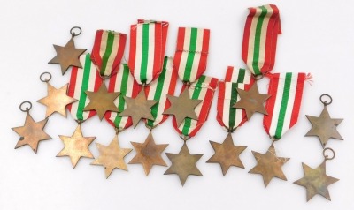 WWII Italy Star medals, some lacking ribbons. (15) - 2