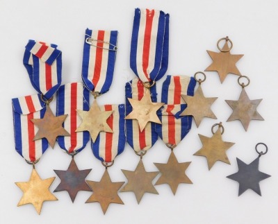 WWII France and Germany Star medals, some lacking ribbons. (13) - 2