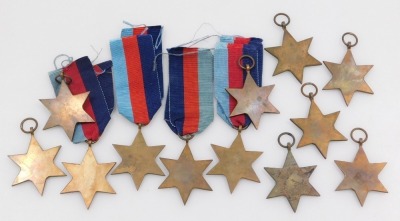 WWII 1939-1945 Star medals, some lacking ribbons. (12) - 2