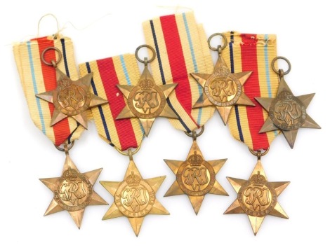 Africa Star medals, some lacking ribbons. (8)