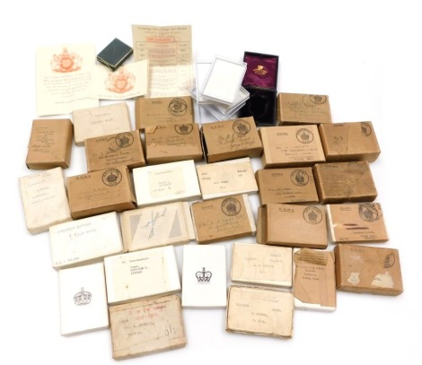 A collection of OHMS postal medal boxes and other medal boxes. (1 box)