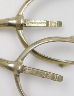 A pair of nickel metal spurs stamped Moss Bros. - 3