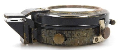 A WWI military brass compass, in leather case. - 4