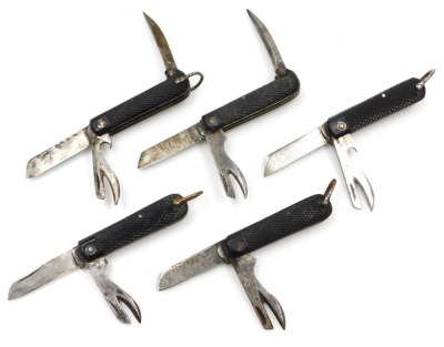 Five British Army Jack knives.