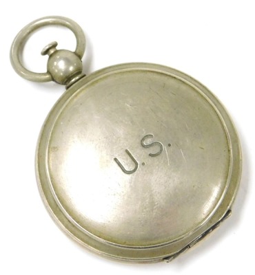 A United States Army standard issue compass, in white metal case, by Wittnauer. - 2