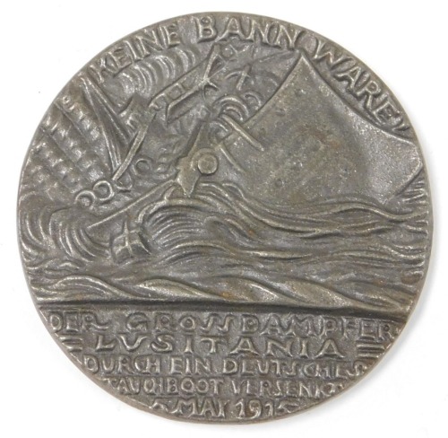 An RMS Lusitania medal, lacking box.