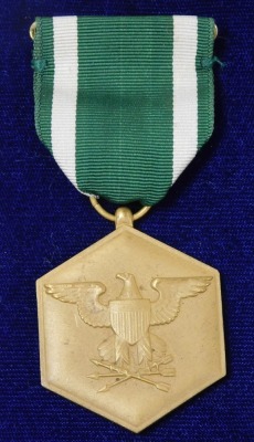 A US Navy Military Commendation medal, etc., including a Queen Elizabeth South Atlantic medal replica, British Red Cross Society Service medal, and a replica Military Cross. - 2