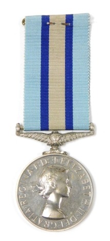 A Queen Elizabeth II Royal Observer Corps medal, inscribed to Observer Officer H Goodyear.