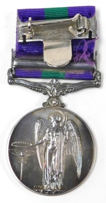 A George VI General Service medal, with Palestine 1945-48 clasp, inscribed to 14135180 Signalman R Hutton R Sigs. - 2