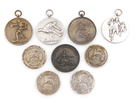 WWI The Daily Mail commemorative coins, military prize medallions, etc., including Lincolnshire Regiment one mile relay, and hurdles, etc. (38)