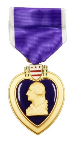 A United States American Purple Heart medal.