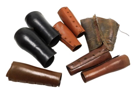 A small collection of military and other leather gaiters.